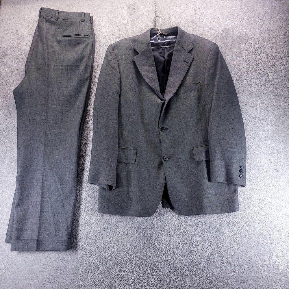 VTG J Press Suit Mens 43R 37x27 Gray Wool Classic Fit 2 Piece Pressidential USA
